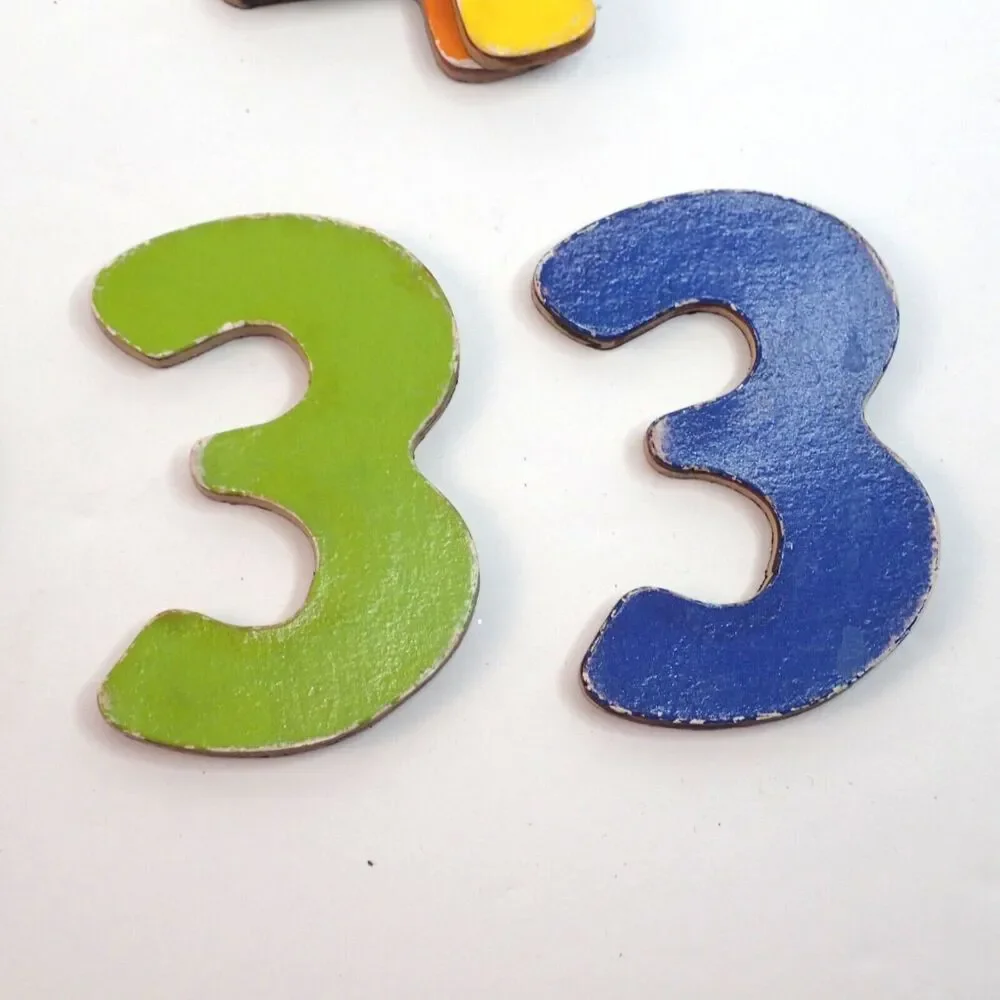 Wooden Alphabet Letters & Numbers Lot of 67 With Duplicates (Heavy Wear)